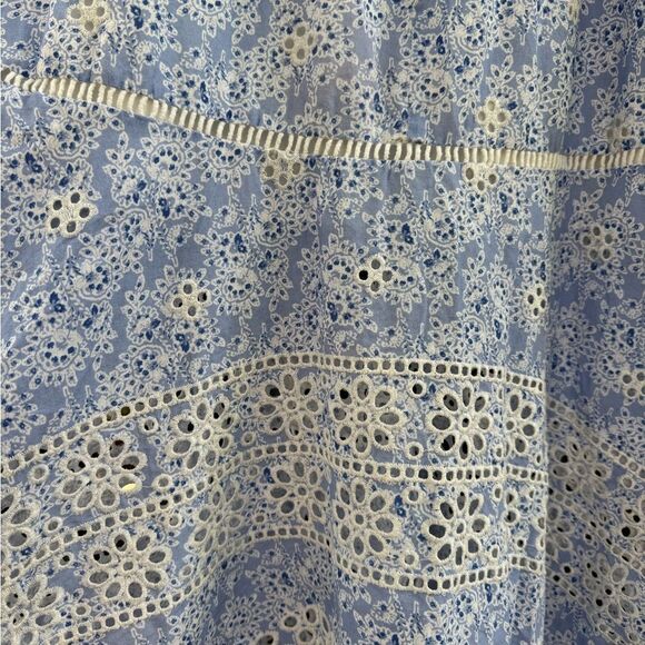 Karina Grimaldi Women's Irma Eyelet Midi Dress in Blue Size Small - Picture 8 of 10